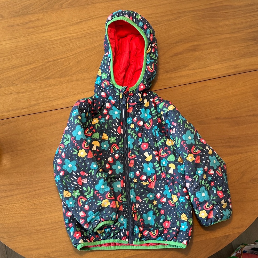 Reversible Water Resistant Kids Hooded Jacket